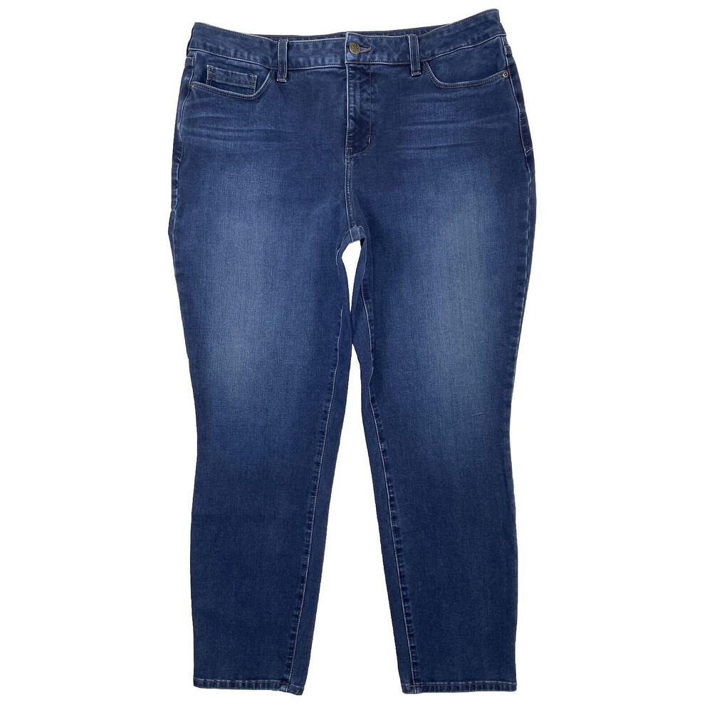 NYDJ Made In USA Clarissa Ankle Dark Wash Jeans Lift Tuck Women's Size 16 (J2)